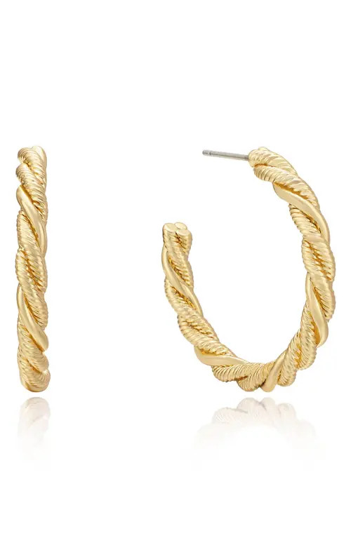 Ettika Twist Hoop Earrings in Gold at Nordstrom | Nordstrom