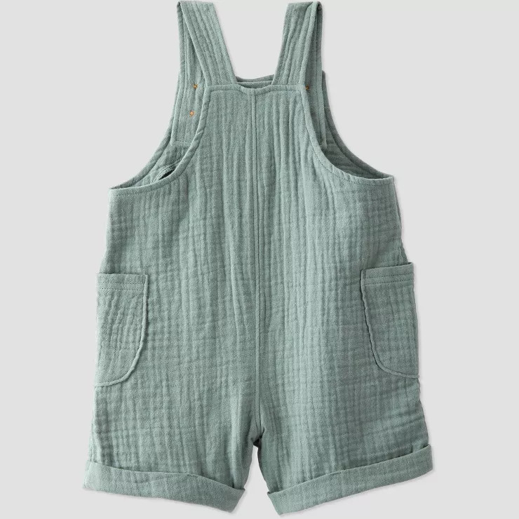 little Planet By Carter's Baby Spring Moss Shortalls - Green | Target