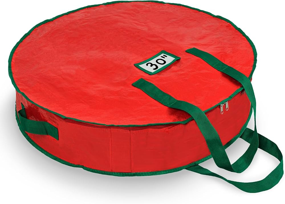 Christmas Wreath Storage Bag - Durable, Tarp Material, Zipper, Sturdy Carry Handles, Dust, Pest P... | Amazon (US)