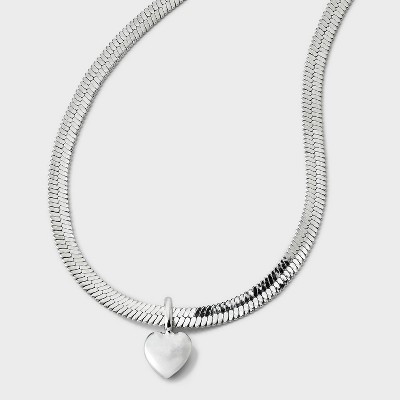 Heart Charm Necklace - Wild Fable™ Rhodium | Target