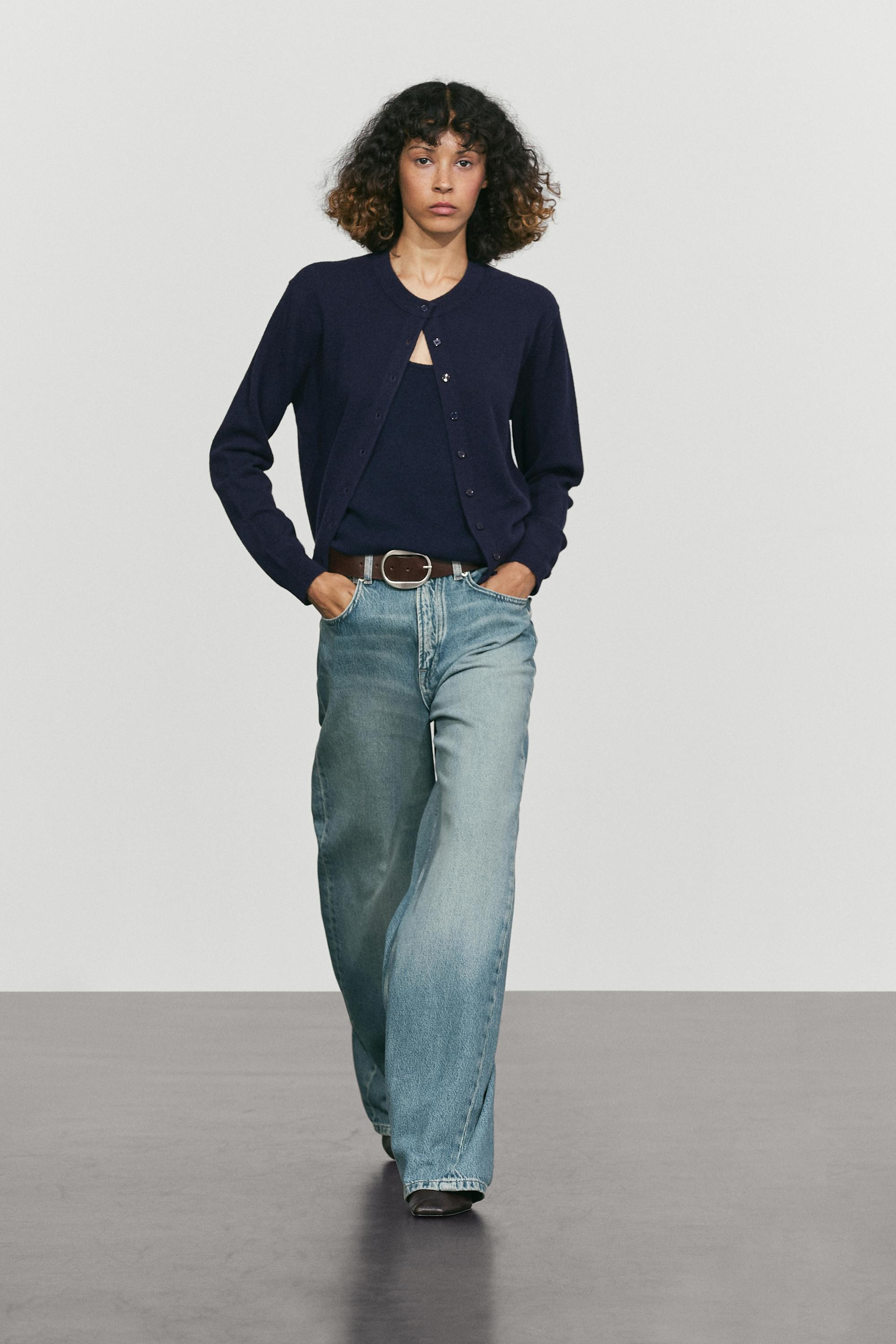 Knit cardigan with button detail | Massimo Dutti UK