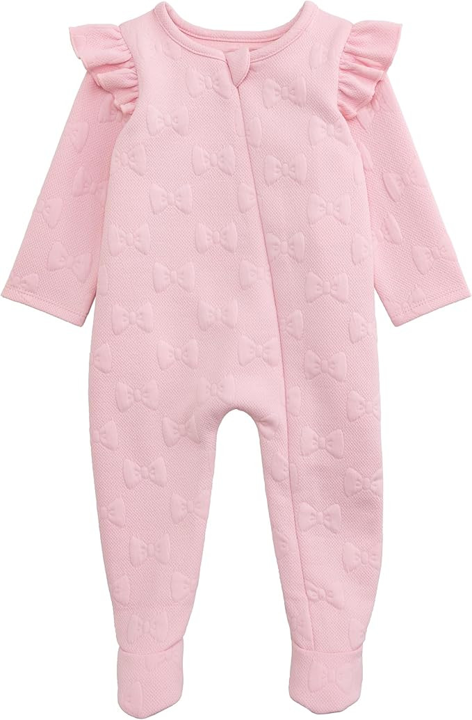 Mud Pie baby-girls Mud Pie Baby Pink Quilted Bow Sleeper | Amazon (US)