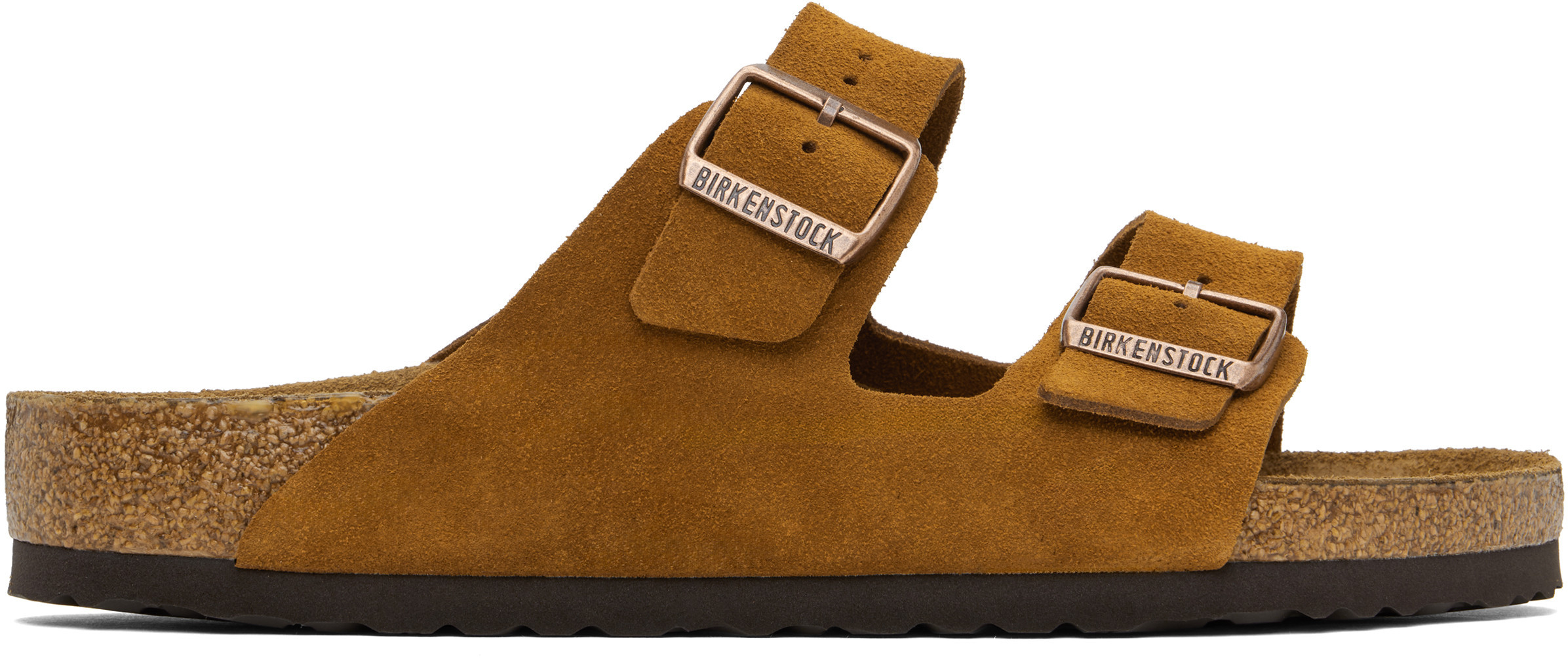 Birkenstock Tan Regular Arizona Soft Footbed Sandals | SSENSE