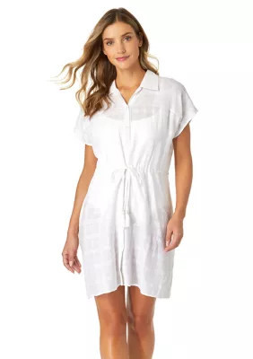 IBIZA Women's Paradise Button Up Dress with Pockets, Large | Belk