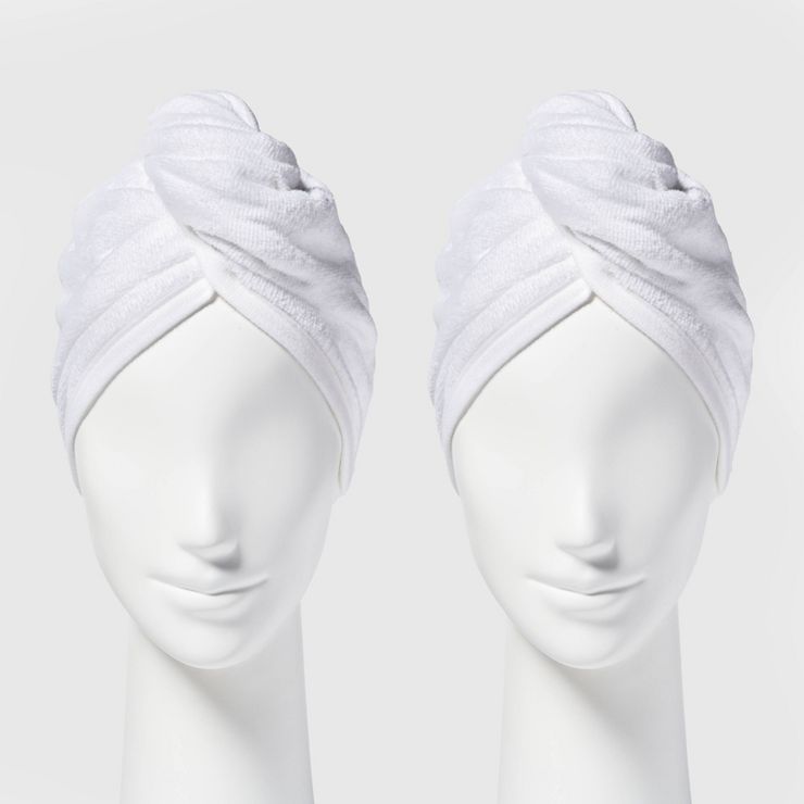2pk Bath Hair Wrap Set White - Room Essentials™ | Target