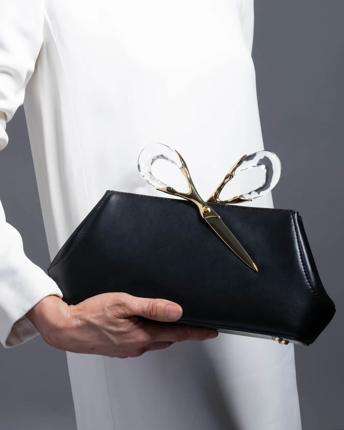 The Scissor Clutch in Black Leather | Alexis Bittar | Alexis Bittar