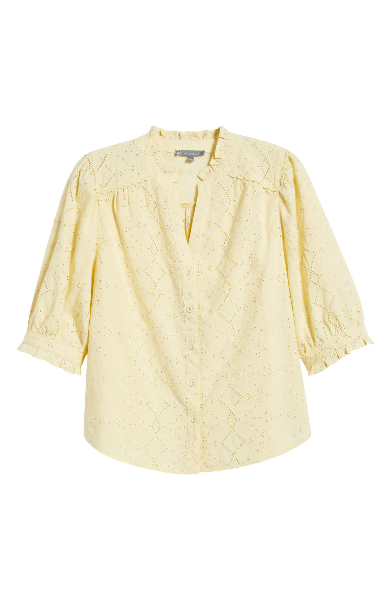 Embroidered Eyelet Button-Up Shirt | Nordstrom