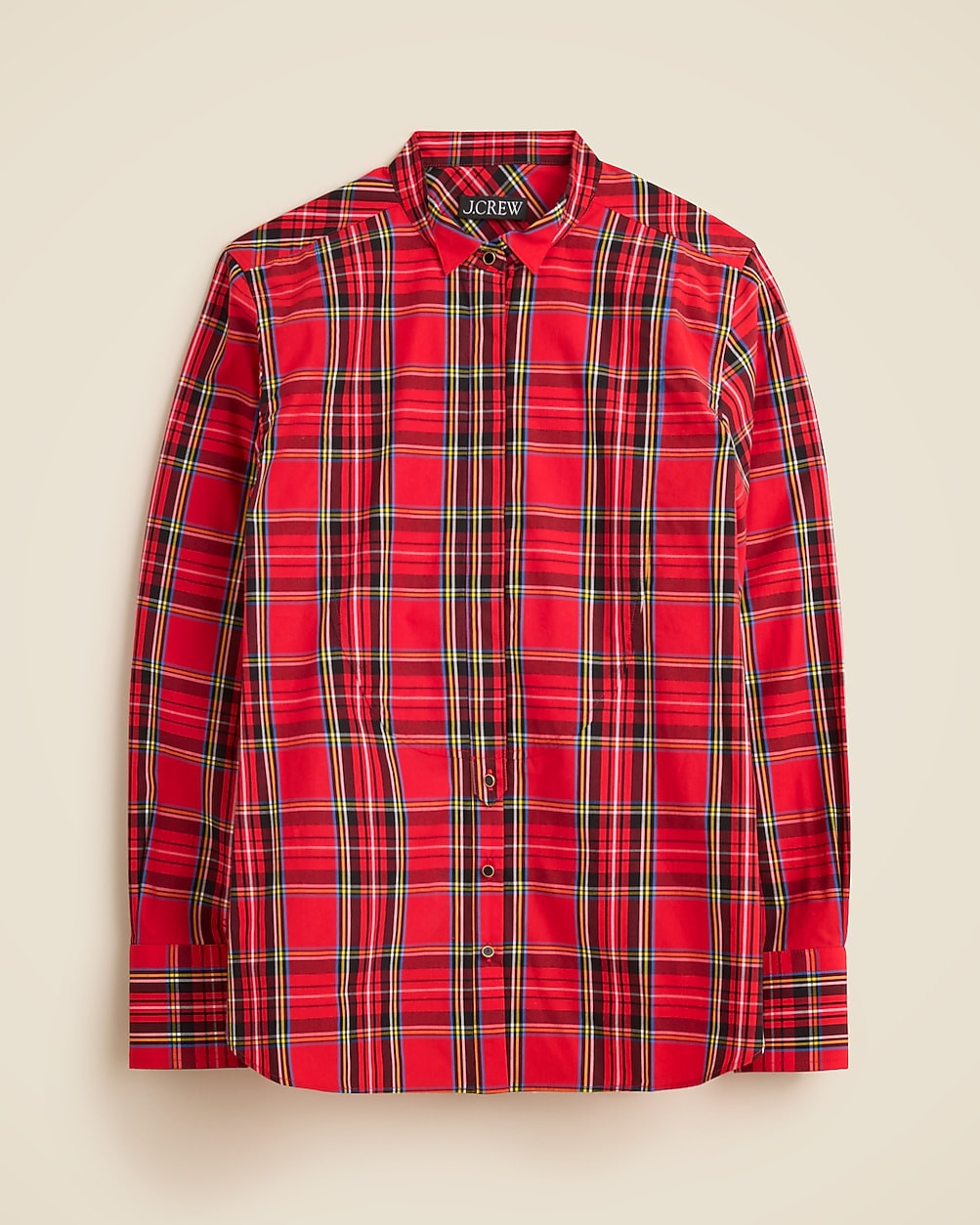 Jules tuxedo shirt in tartan cotton poplin | J. Crew US