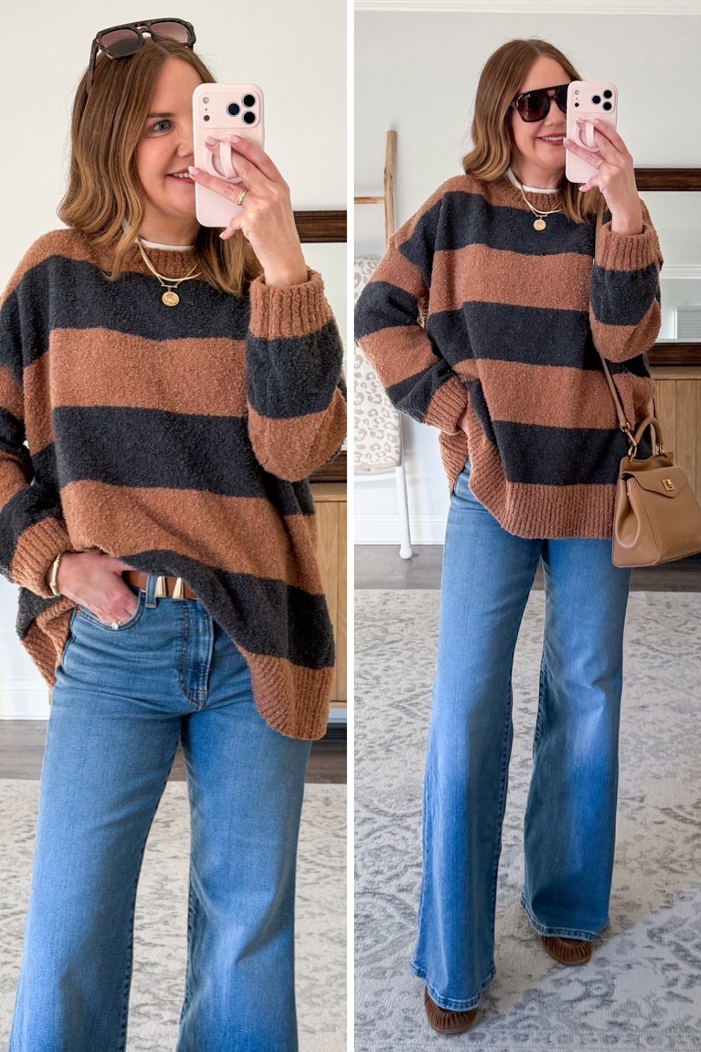 Another edition of Amazon understood the assignment with the softest oversized sweater and the most flattering booty lifting jeans🍑
On trend, but not trendy with suede loafers and a designer inspired bag that I know have in 3 colors.

On trend outfit for women over 40, elevated casual mom style, high quality Amazon fashion finds 2026, the most flattering jeans, midlife style



#LTKFindsUnder50 #LTKootd #LTKSaleAlert