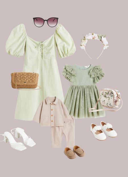 Mommy and me spring outfits from H&M. Women’s dress sandals white shoes wicker rattan bag girls ruffle dress floral bag baby boy set

#LTKunder50 #LTKfamily #LTKSeasonal