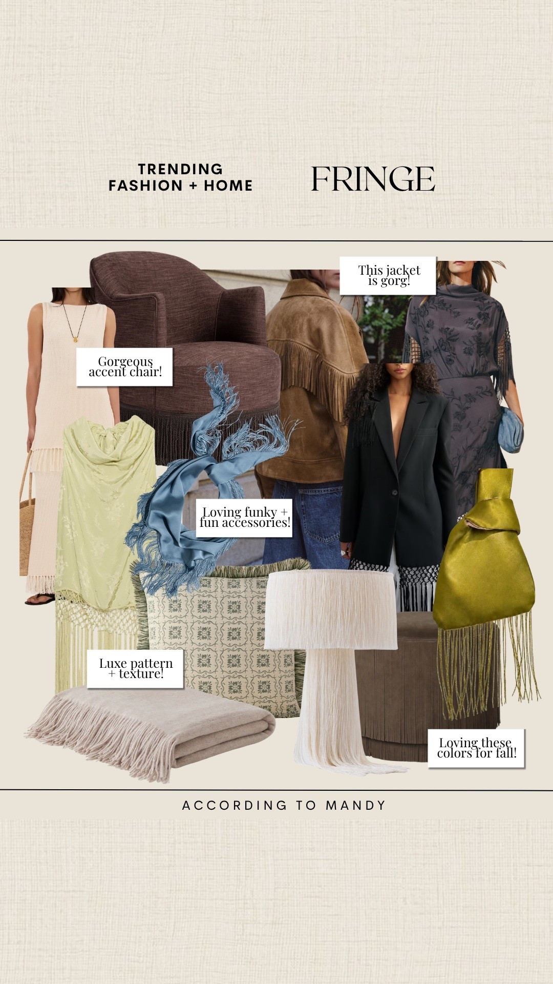 Trending in home + fashion - fringe!

fall fashion, fall home, seasonal fashion, trending fashion, trending in home, fall fashion trends 2026, home trends 2026

#LTKSeasonal #LTKHome