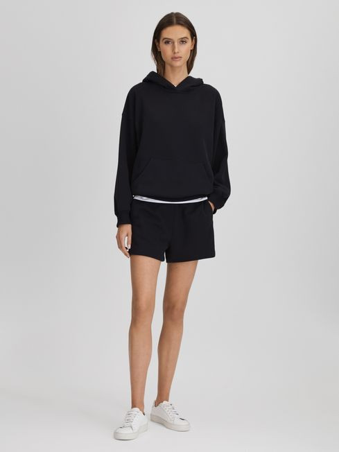 Cotton Blend Crew Neck Hoodie | Reiss UK