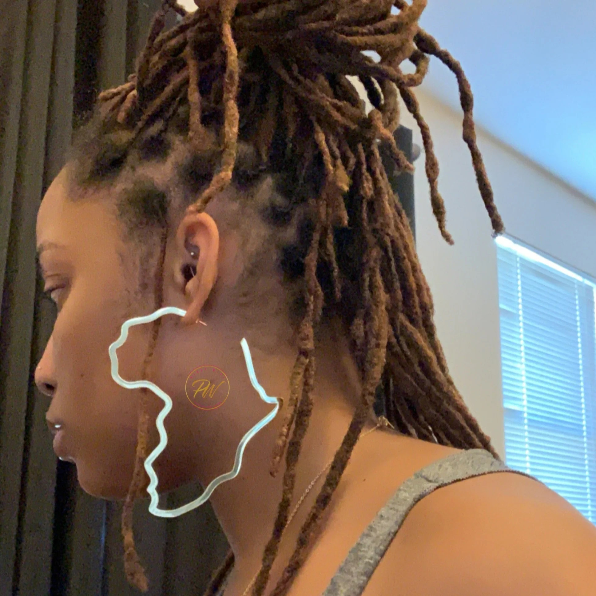 Roots Large | Large Africa Outline Hoop Earrings | Maryland Adure