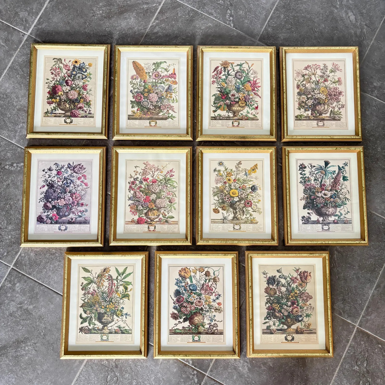 12 Months of Flowers by Robert Furber Vintage Framed Prints - Sold Individually | Etsy (Global)