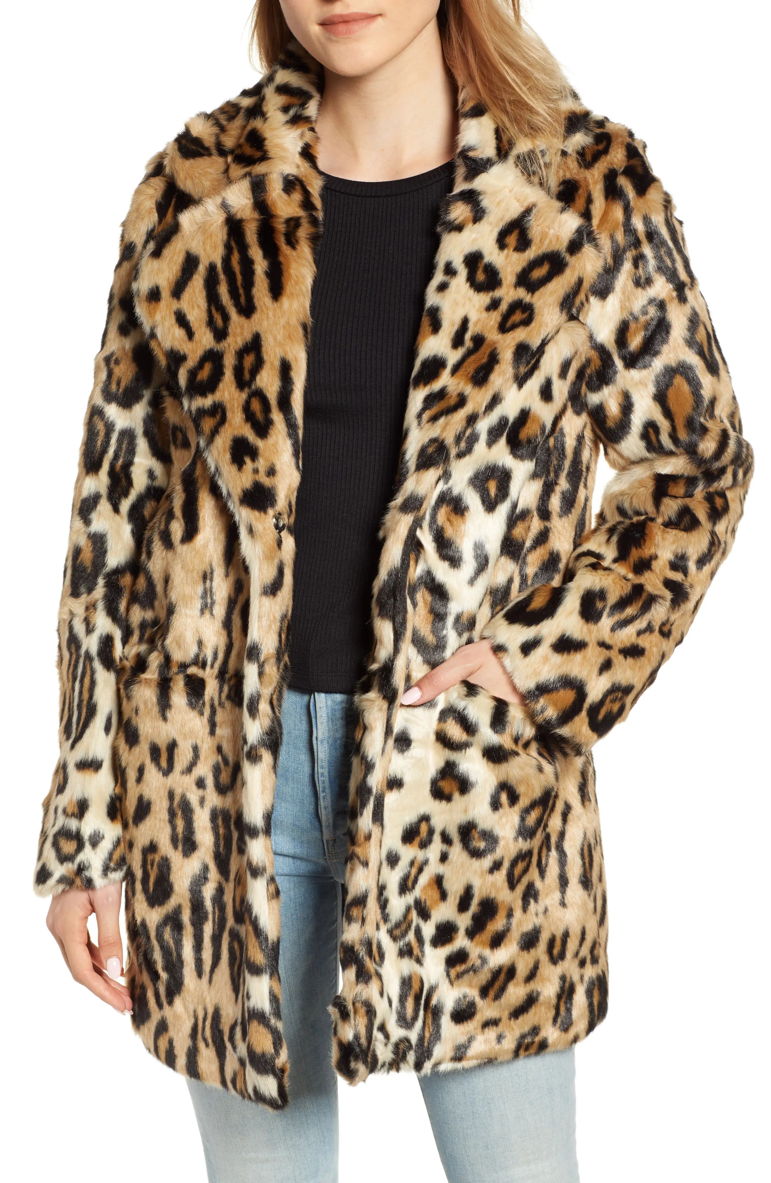 Women's Apparis Margot Leopard Print Faux Fur Coat | Nordstrom