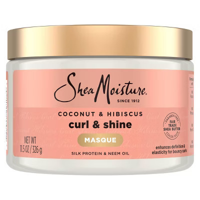 SheaMoisture Coconut & Hibiscus Curl & Shine Hair Mask For Naturally Curly Hair - 11.5oz | Target
