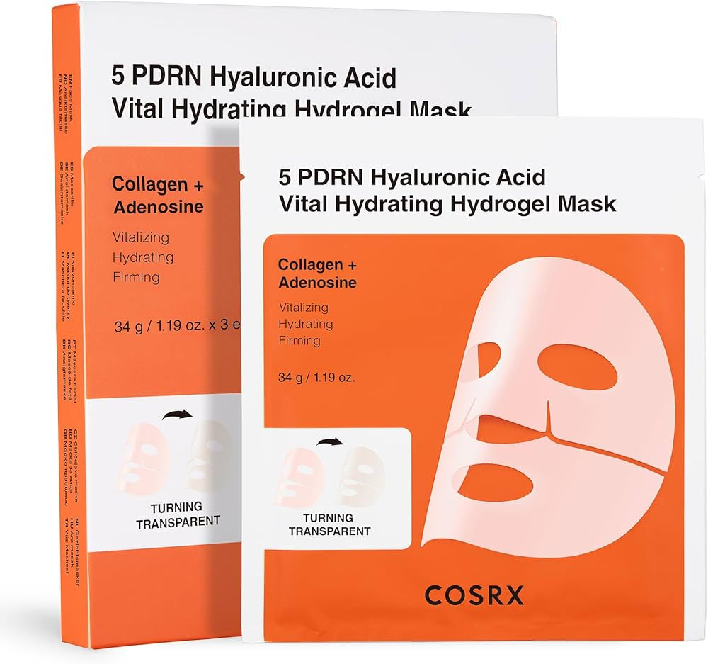 COSRX 5 PDRN Hyaluronic Acid Vital Hydrating Hydrogel Mask, Overnight Hydrogel Face Mask for Glas... | Amazon (US)