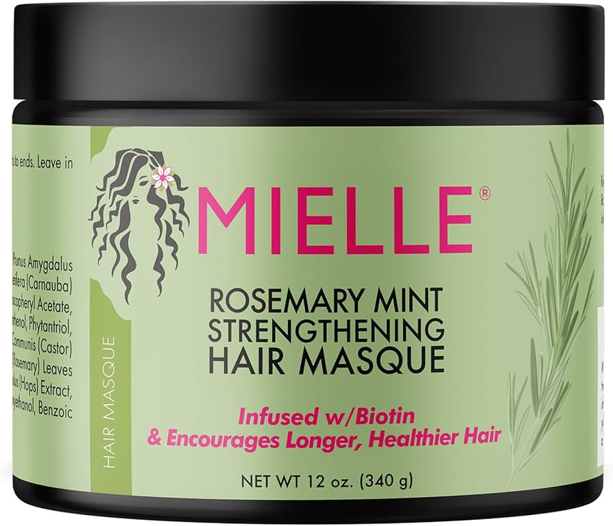 Mielle Organics Rosemary Mint Strengthening Hair Masque, Essential Oil & Biotin Deep Treatment, M... | Amazon (US)