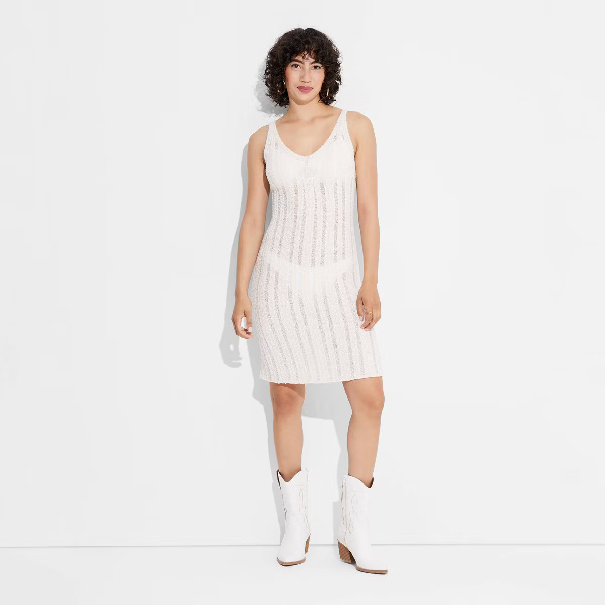 Women's Open Work Sheer Sweater Mini Dress - Wild Fable™ | Target