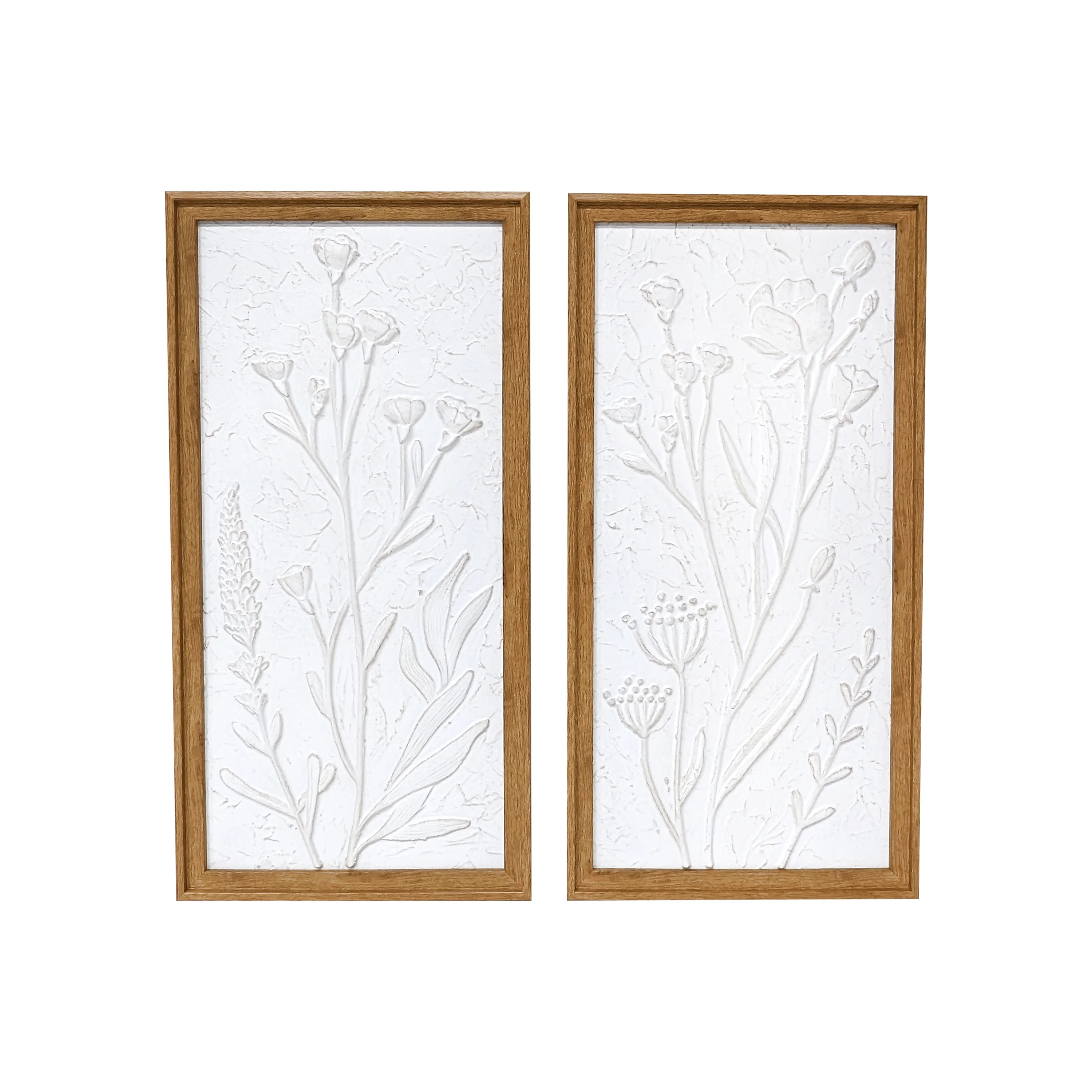 Harbortown White Floral 10" x 20" Framed Art Print (Set of 2) | Walmart (US)