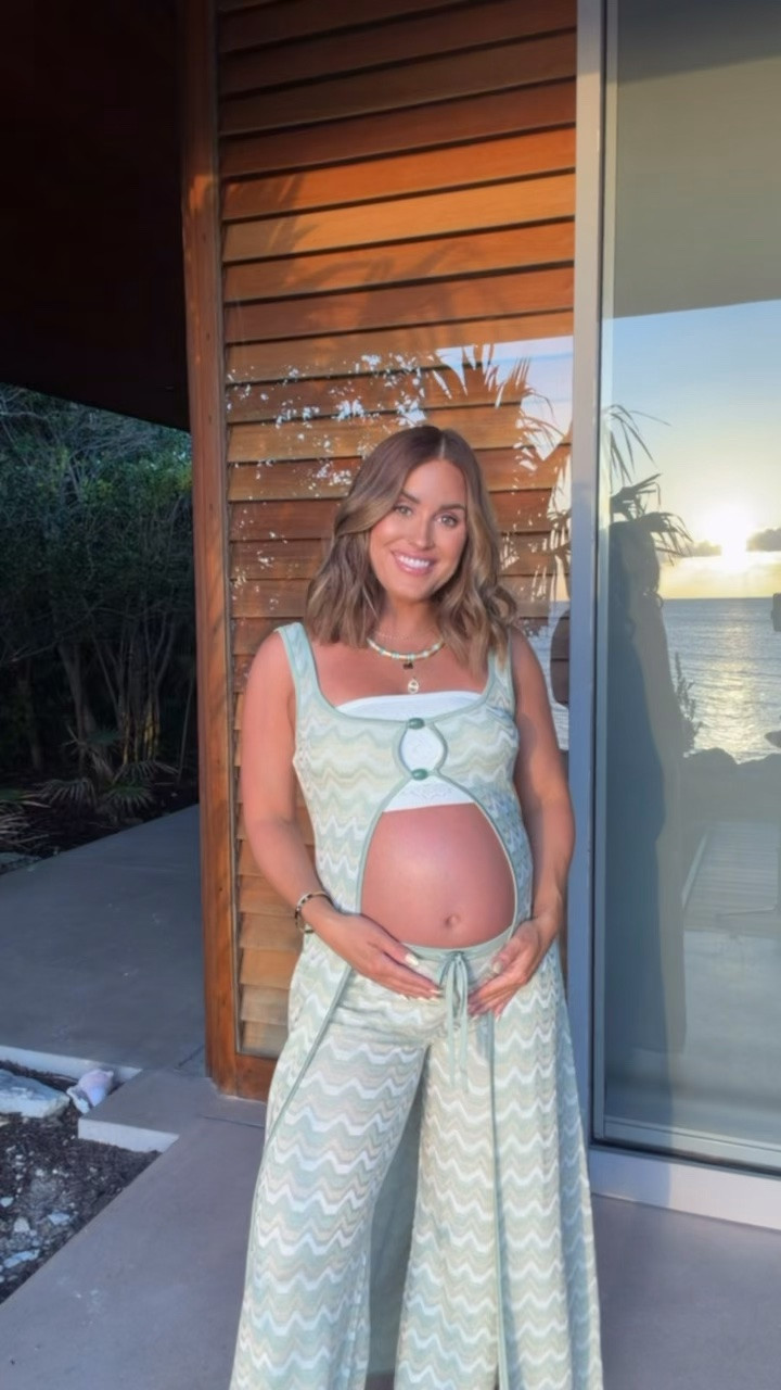 Last night’s dinner outfit- Both the top & bottoms are currently marked down on sale at Revolve! Currently 31 weeks pregnant and wearing a size small in both the top & bottoms. Such a cute look for a babymoon, vacation, etc! 

Babymoon || resort wear || bump friendly outfits || summer sets || women’s fashion

#LTKootd #LTKSaleAlert #LTKBump