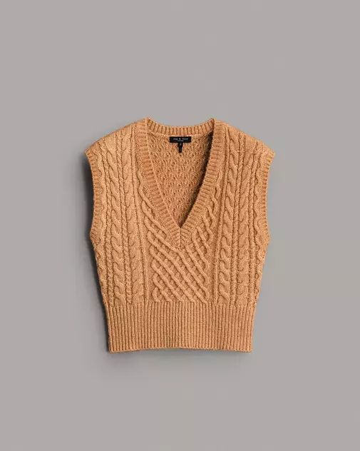 Elizabeth Wool Cable Vest | rag + bone