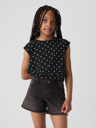 Kids Smocked Cropped Muscle Tank Top | Gap (US)