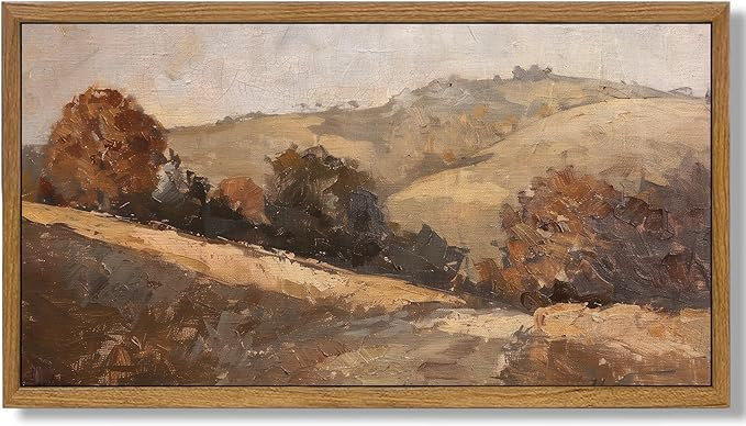Aroutde Framed Vintage Fall Landscape Wall Art Retro Autumn Nature Painting Farmhouse Scenery Roo... | Amazon (US)
