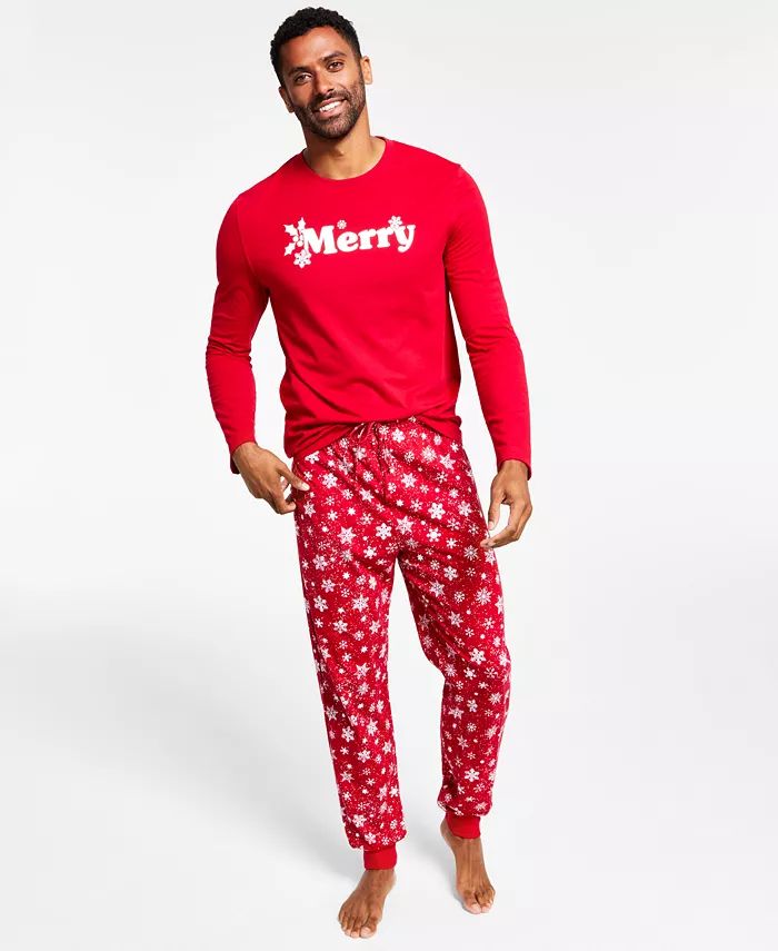 Family Pajamas Matching Men's Merry Snowflake Mix It Family Pajama Set, Created for Macy's & Revi... | Macys (US)
