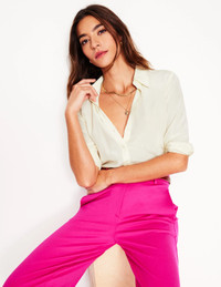 Click for more info about Sienna Silk Shirt-Ivory