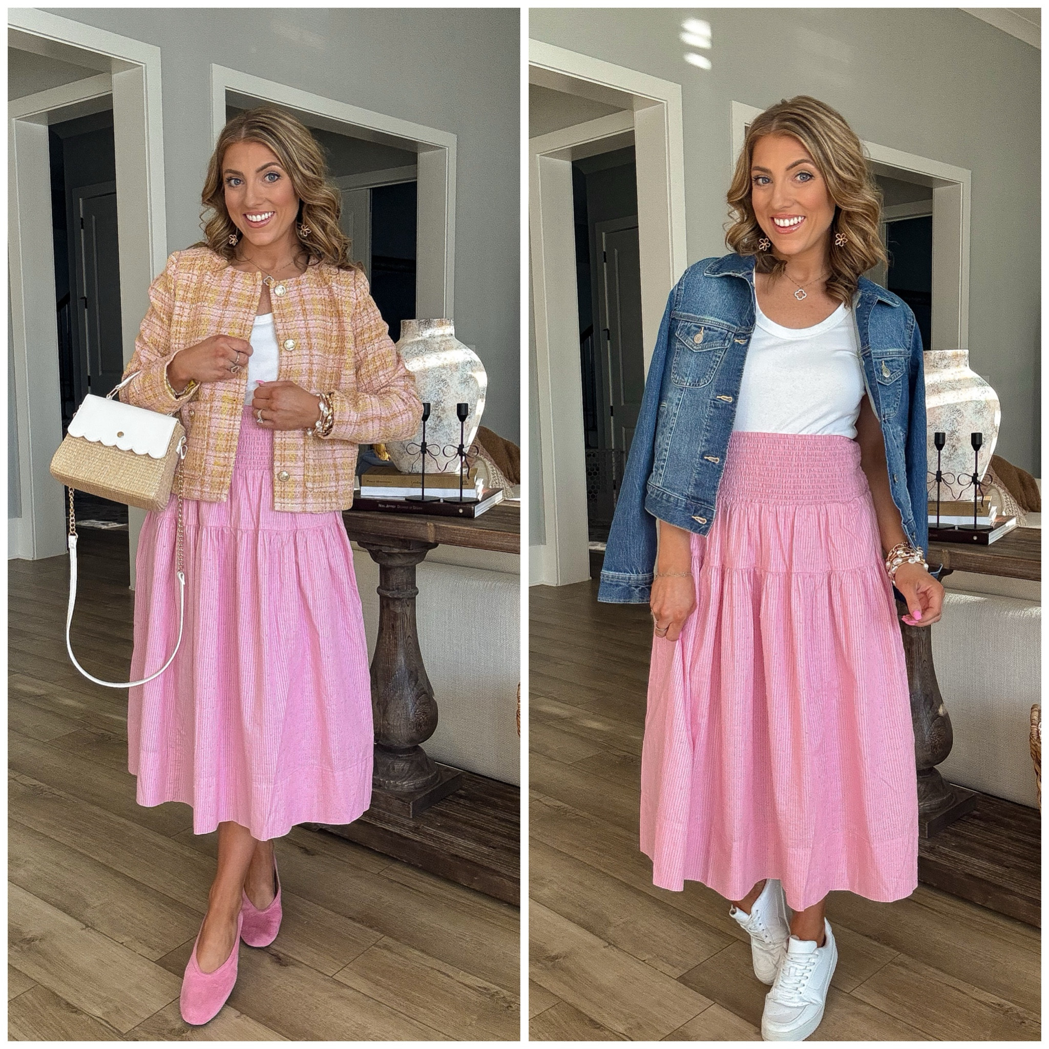 Walmart fashion just did it again 💕 This smocked skirt and matching smocked top are FINALLY stocked online and they are even better than I hoped!

The texture, the fit, the stretchy smocked details… it’s giving boutique vibes without the boutique price. I love that you can wear them as a matching set for the cutest spring outfit, or style each piece separately for endless looks. The skirt pairs perfectly with a simple tee + denim jacket, and the smocked button top looks so good with white jeans or cutoffs.

✔️ Comes in pink AND white
✔️ So flattering and comfortable
✔️ Easy to dress up with heels or down with sneakers
✔️ Perfect for spring, Easter, brunch, date night & family photos

If you’ve been waiting for this Walmart set to restock, now is your moment 🙌🏼

#WalmartFashion #WalmartFinds #WalmartStyle #SpringOutfits #MatchingSet #SmockedTop #SmockedSkirt #AffordableFashion #PinkOutfit #WalmartNewArrivals


#LTKPetite #LTKTravel #LTKootd