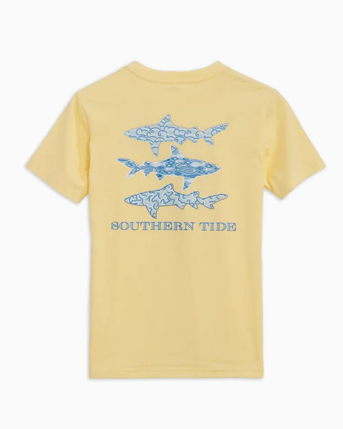 Kids Shark Pattern Stack T-Shirt | Southern Tide