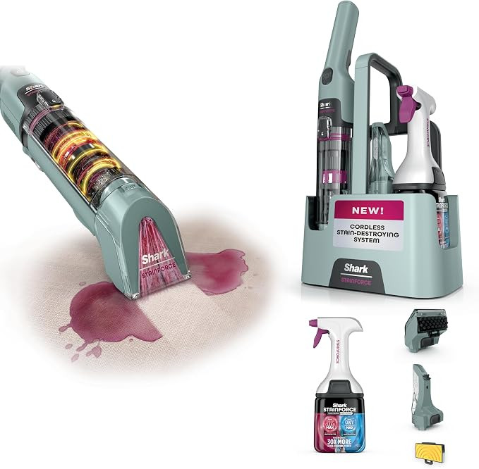 Shark StainForce Cordless Portable Spot, Stain, & Odor Remover System for Carpets, Area Rugs, Uph... | Amazon (US)
