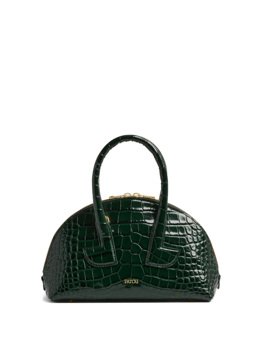 Patou Le Patou Bowling crocodile-embossed half-moon bag - Green | Farfetch Global