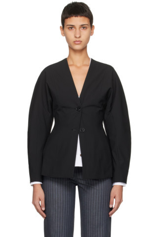Black Drapey Blazer | SSENSE