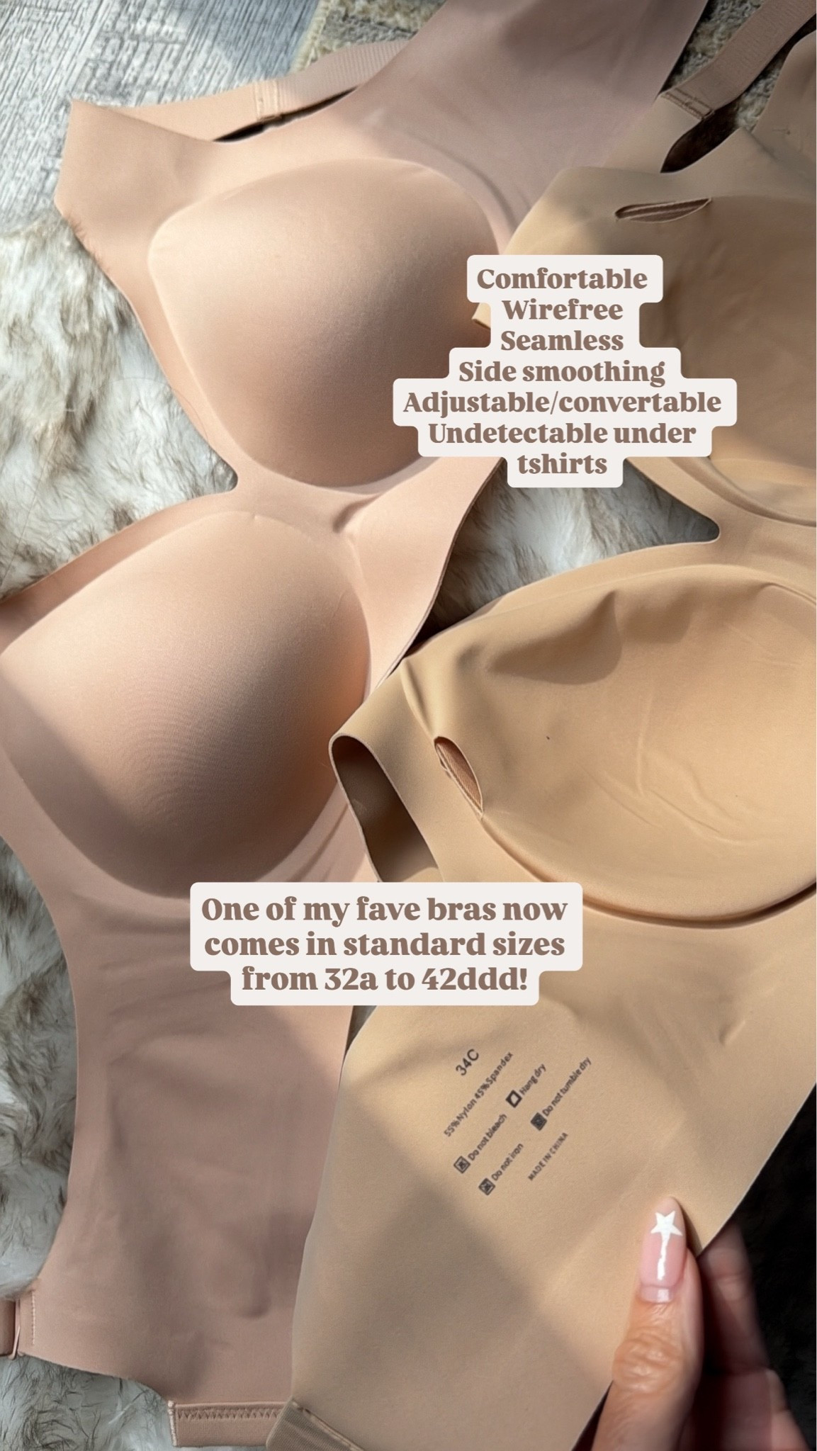 One of my favorite seamless, wirefree, side smoothing, T-shirt bras is now available in standard bra sizes! From 32A to 42DDD there’s a size for all! I also learned I’m a 34C now after my surgery!

#LTKOver40