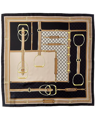 Horsebit & GG Print Silk Scarf | Rue La La