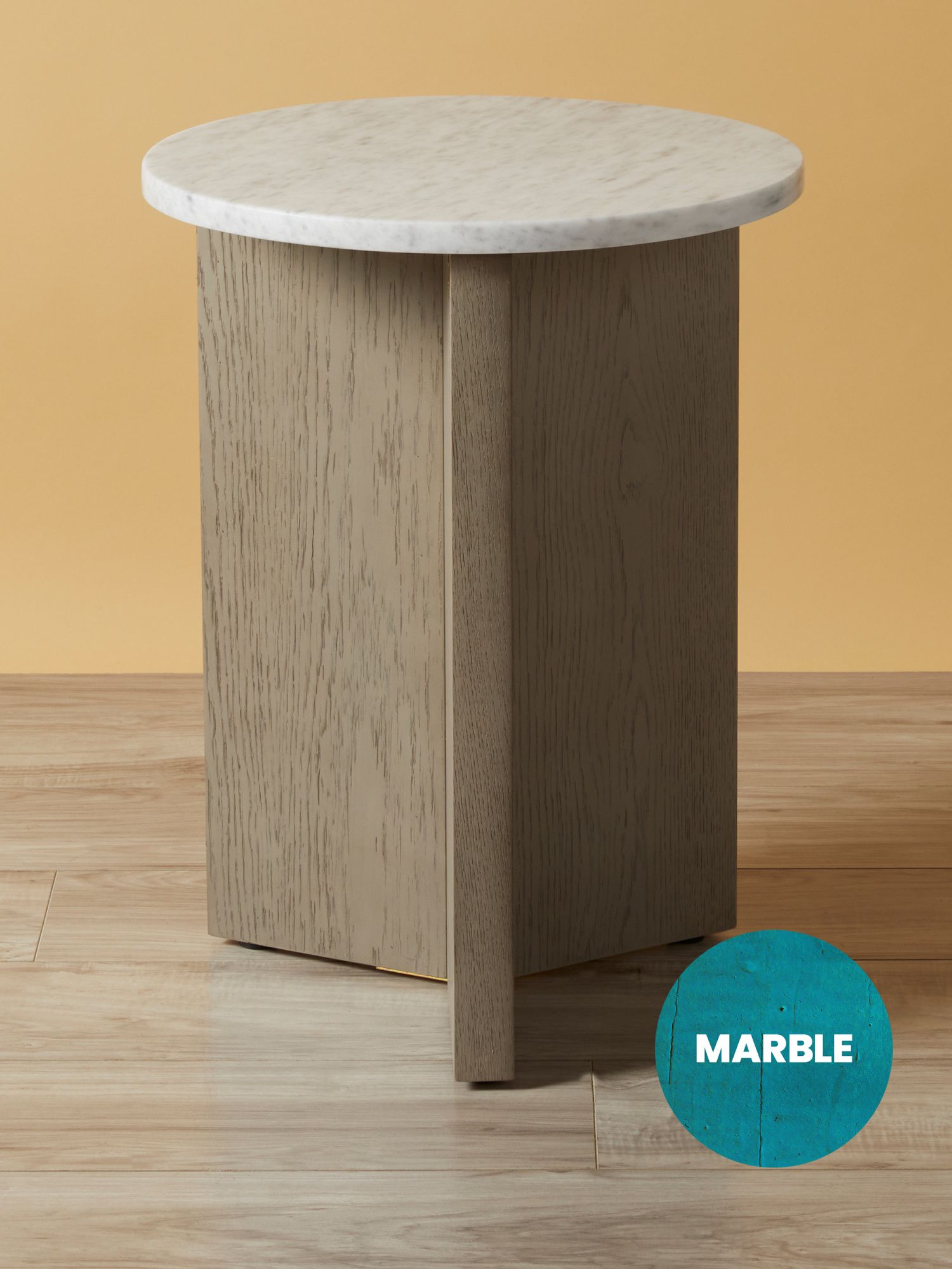 17x23 Marble And Oak Side Table | HomeGoods