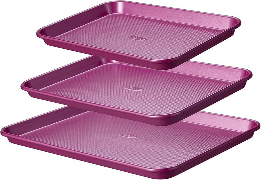 CAROTE 3-Piece Baking Sheet, Nonstick Cookie Sheets, Royal Violet | Amazon (US)