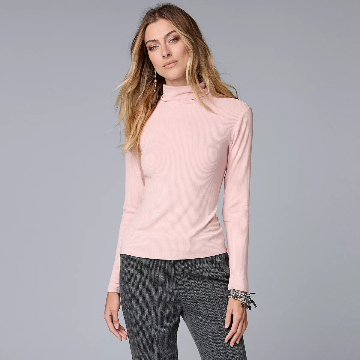 Women's Simply Vera Vera Wang Essential Ribbed Turtleneck Top | Kohl's