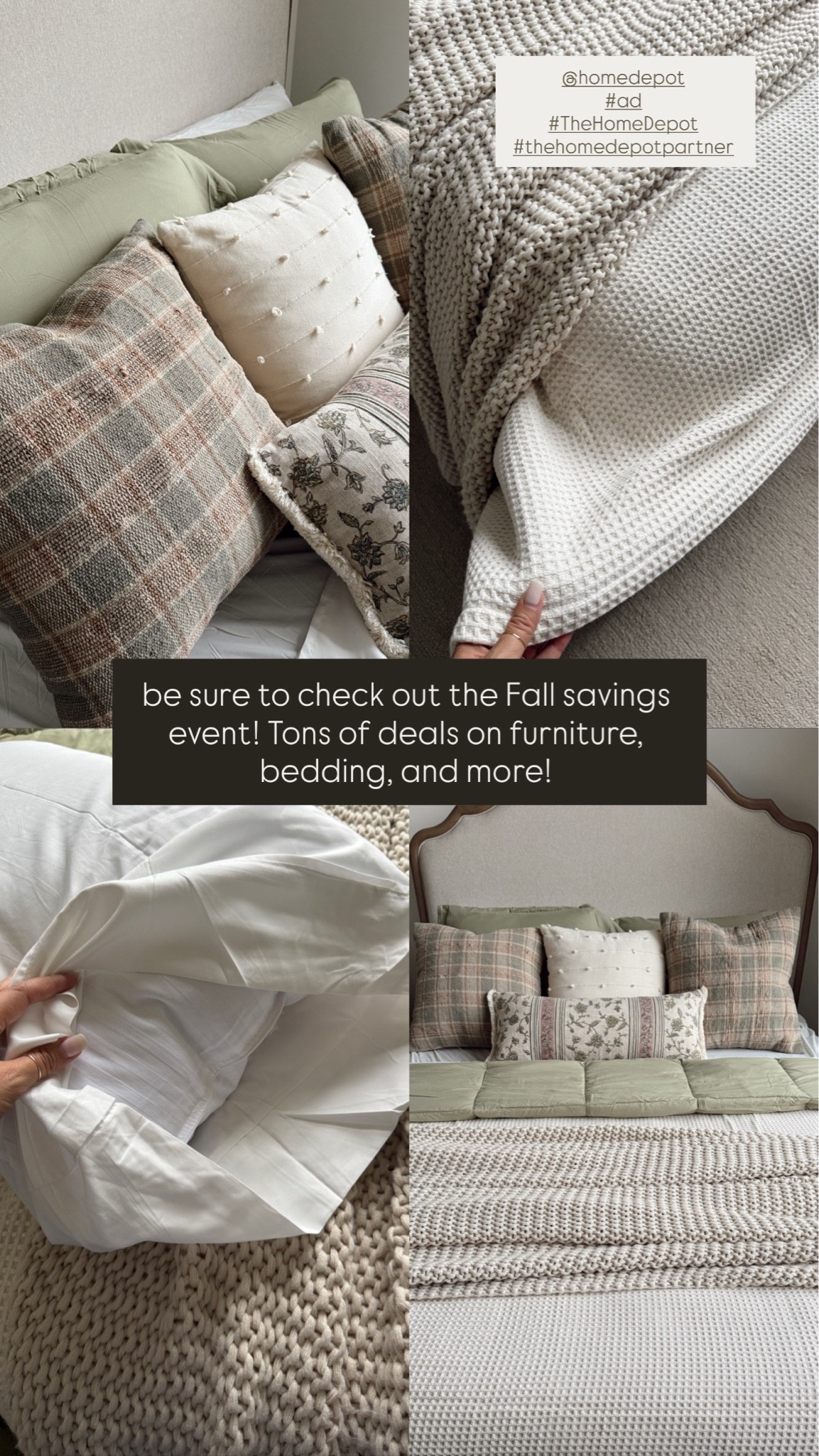 #ad gave our guest bedroom a bedding refresh perfect for Fall with all the coziest layers from The @homedepot 🫶🏼 was able to find the sleeping pillows, comforter, sheets, and waffle throw blanket all online from The Home Depot! ✨ there are some great Fall Savings: Up to 30% Off Select Furniture, Rugs, & Mattresses! Shop now through 11/3! 

#TheHomeDepotPartner #TheHomeDepot