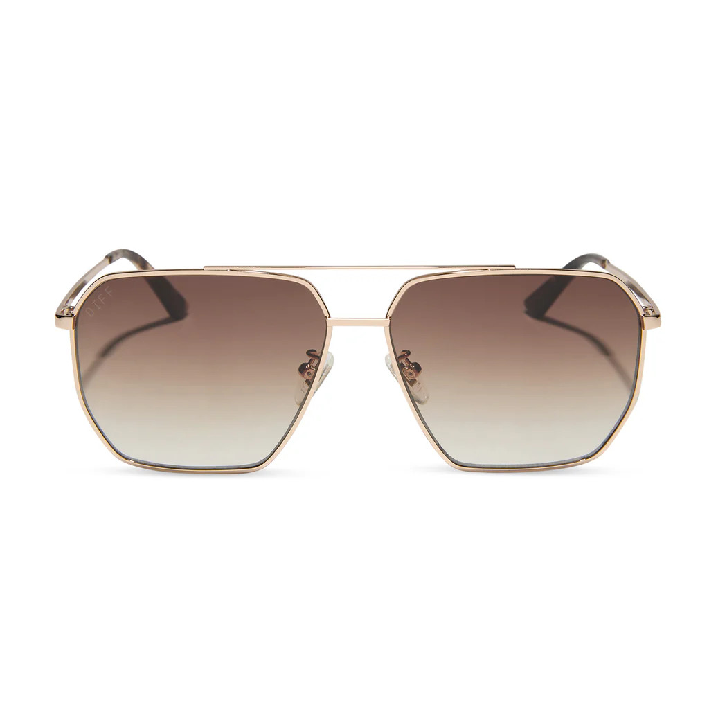 BERKELY - GOLD + BROWN GRADIENT + POLARIZED SUNGLASSES | DIFF Eyewear