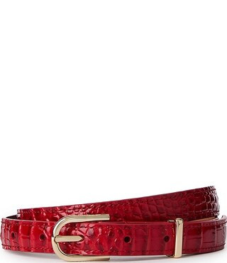 0.75" Classic Croco Embossed Leather Belt | Dillard's