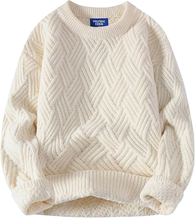 Aelfric Eden Vintage Oversized Sweaters Crewneck Knit Pullover Baggy Loose Casual Cable Sweater 2... | Amazon (US)