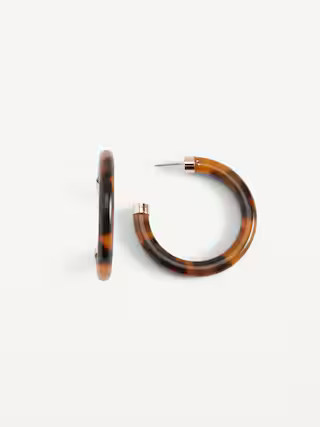 Gold-Plated Tortoise Hoop Earrings for Women | Old Navy (US)