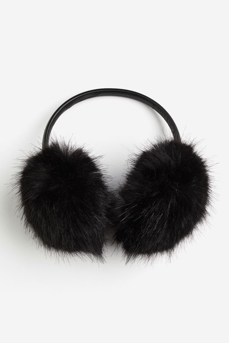 Fluffy earmuffs - Black - Ladies | H&M GB | H&M (UK, MY, IN, SG, PH, TW, HK)