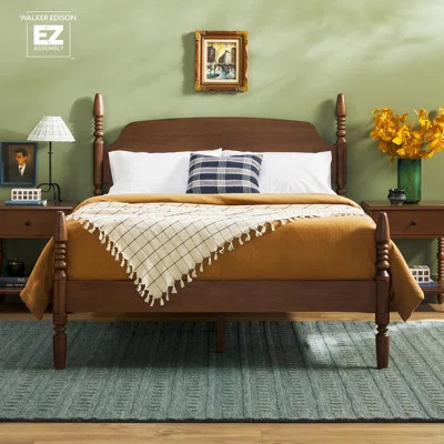 Vivienne Traditional Easy Assembly Solid Wood Turned Spindle Bed | Wayfair North America
