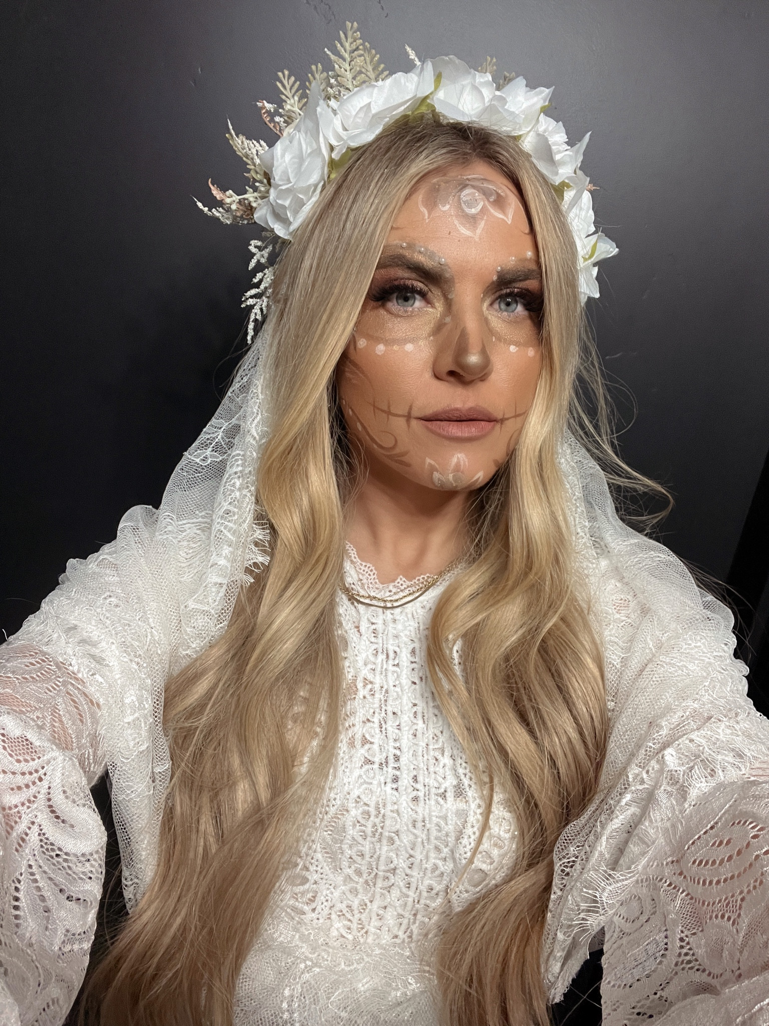 Day of the dead bridal white neutral costume Halloween 

#LTKSeasonal #LTKHalloween #LTKparties