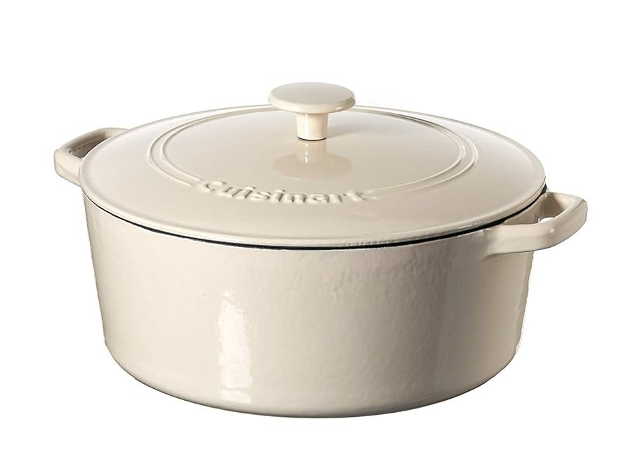 Cuisinart Chef's Classic Enameled Cast Iron Round Covered Casserole (Cream, 7- Quart) | Amazon (US)