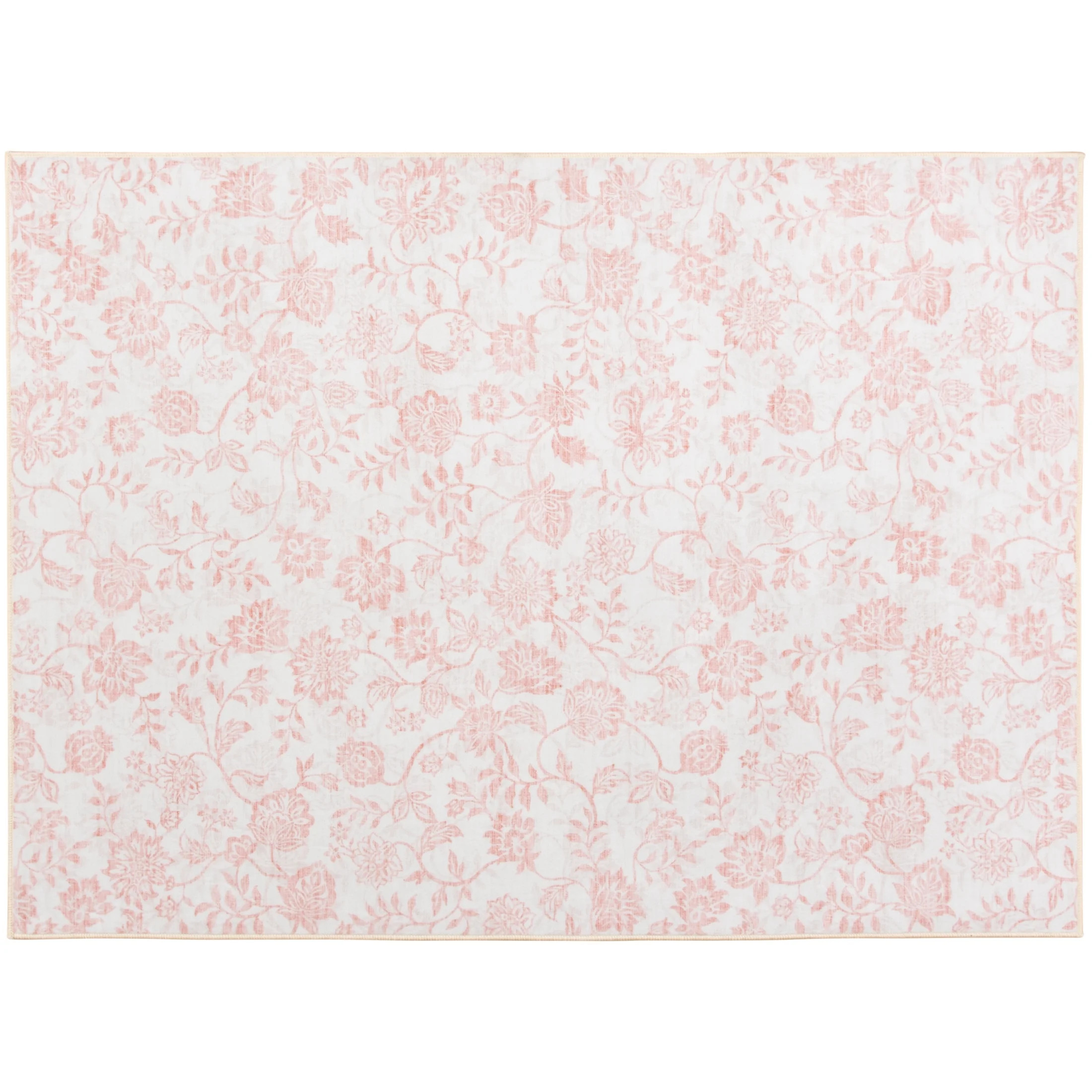 Mainstays Pink Floral Faux Fur Indoor Accent Rug, 4'x5'6" | Walmart (US)
